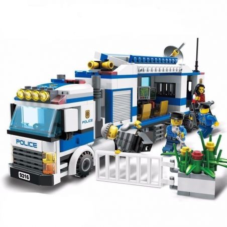 GUDI 9316 non  TRẠM CẢNH SÁT LƯU ĐỘNG bộ đồ chơi xếp lắp ráp ghép mô hình City Thành Phố 407 khối