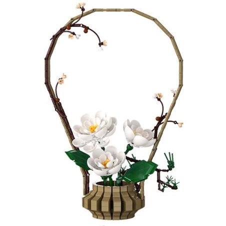 CaDA DoubleE C59026 Xếp hình lắp ráp ghép mô hình Nghệ thuật cắm hoa theo chủ nghĩa Livtist Trung Quốc: Yidong