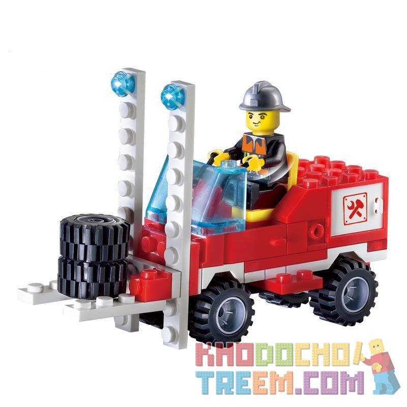 Enlighten 903 Qman 903 non  XE TẢI CHỮA CHÁY bộ đồ chơi xếp lắp ráp ghép mô hình City FIRE RESCUE SINGLE BRIDGE ENGUNES Thành Phố 129 khối