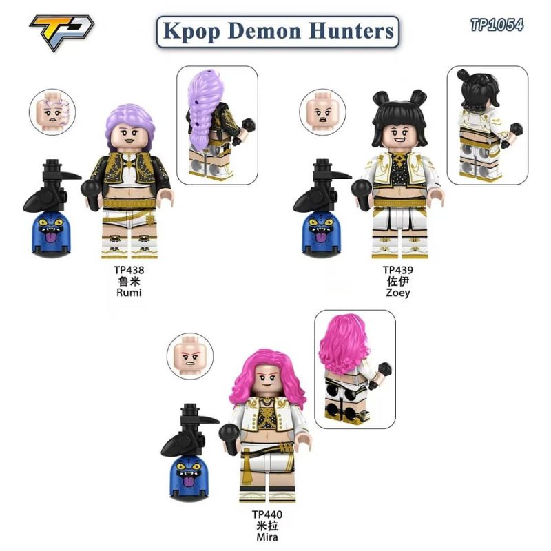 TP TP1054 TP TP438 TP TP439 TP TP440 KPop Demon Hunters Xếp hình lắp ráp ghép mô hình Thợ săn phù thủy Kpop 3 nhân vật nhỏ