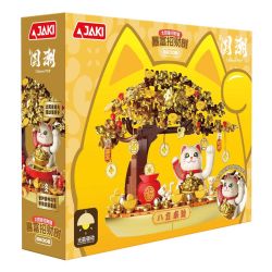 JAKI BK008 MÈO MAY MẮN NĂNG LƯỢNG MẶT TRỜI CÂY GIÀU CÓ bộ đồ chơi xếp lắp ráp ghép mô hình