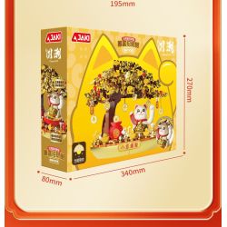 JAKI BK008 MÈO MAY MẮN NĂNG LƯỢNG MẶT TRỜI CÂY GIÀU CÓ bộ đồ chơi xếp lắp ráp ghép mô hình