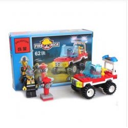 Enlighten 901 Qman 901 non  XE BẢO DƯỠNG TRỤ CỨU HỎA bộ đồ chơi xếp lắp ráp ghép mô hình City FIRE RESCUE MAINTENANCE VEHICLE Thành Phố 62 khối