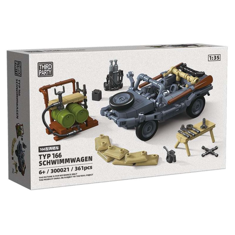 ThirdParty 300021 Typ 166 Schwimmwagen Xếp hình lắp ráp ghép mô hình Xe lội nước Type 166 của Đức 1:35