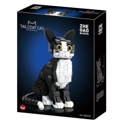 ZHEGAO 662501 Xếp hình lắp ráp ghép mô hình mèo tuxedo