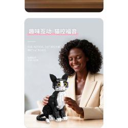 ZHEGAO 662501 Xếp hình lắp ráp ghép mô hình mèo tuxedo
