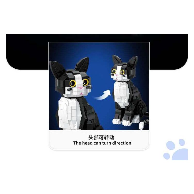 ZHEGAO 662501 Xếp hình lắp ráp ghép mô hình mèo tuxedo
