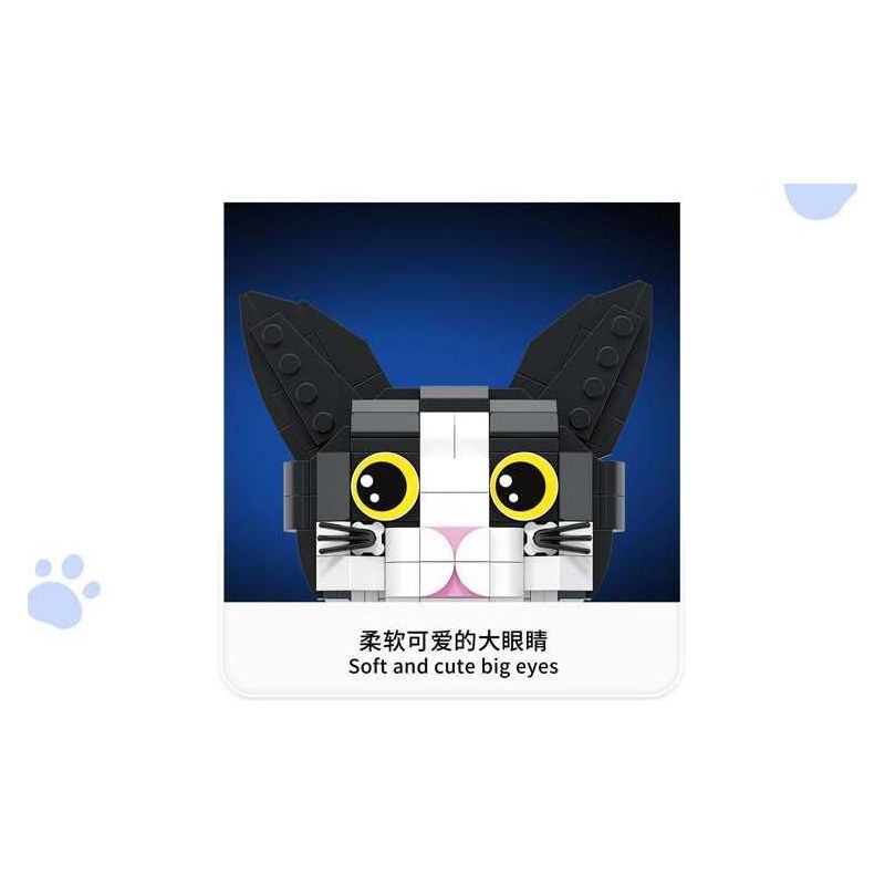 ZHEGAO 662501 Xếp hình lắp ráp ghép mô hình mèo tuxedo
