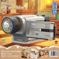 ZHEGAO 662505 Xếp hình lắp ráp ghép mô hình Máy nghe nhạc DV cổ điển