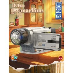 ZHEGAO 662505 Xếp hình lắp ráp ghép mô hình Máy nghe nhạc DV cổ điển