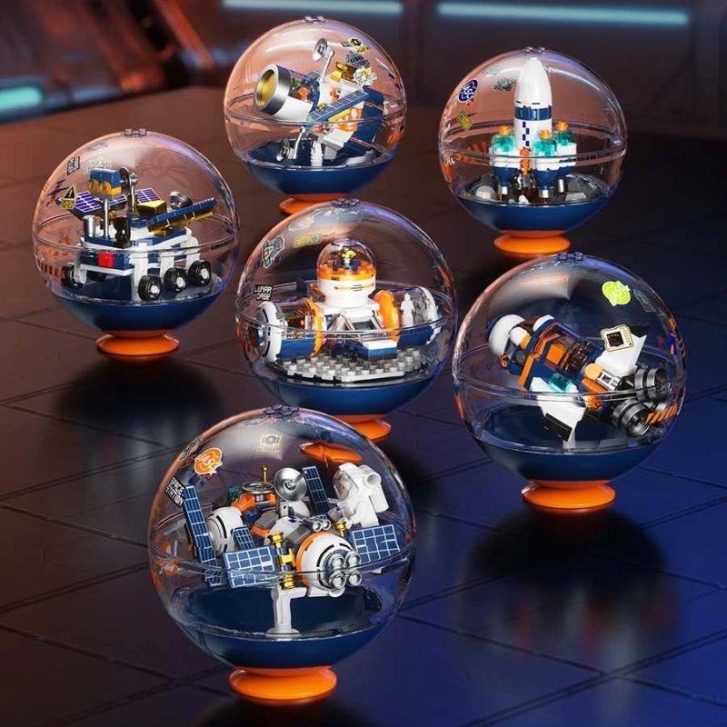 JAKI CK254 Xếp hình lắp ráp ghép mô hình Bóng Jenga hàng không vũ trụ 6 loại