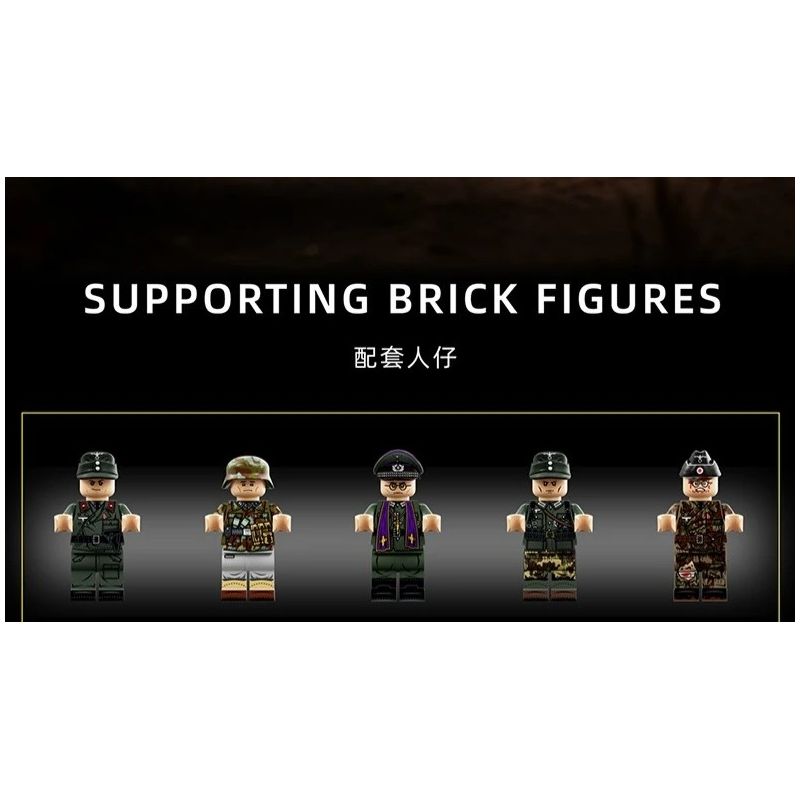 12GO 97018 Jagopanzer E-100 Xếp hình lắp ráp ghép mô hình Pháo chống tăng E-100 1:28