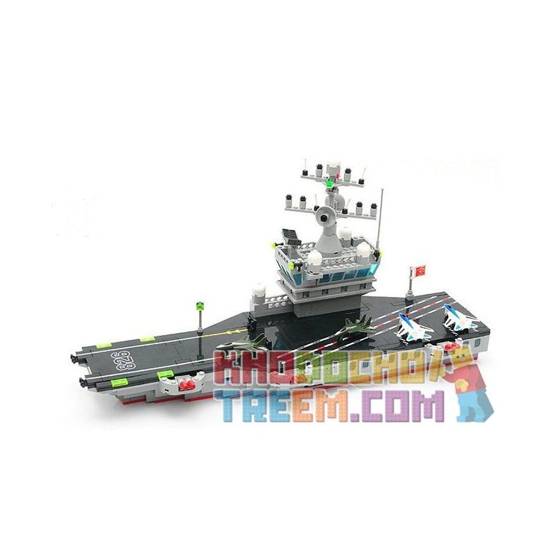 Enlighten 826 Qman 826 non  TÀU SÂN BAY bộ đồ chơi xếp lắp ráp ghép mô hình Military Army COMBATZONES AIRCRAFT CARRIER Quân Sự Bộ Đội 508 khối