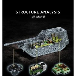 12GO 97018 Jagopanzer E-100 Xếp hình lắp ráp ghép mô hình Pháo chống tăng E-100 1:28