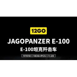 12GO 97018 Jagopanzer E-100 Xếp hình lắp ráp ghép mô hình Pháo chống tăng E-100 1:28