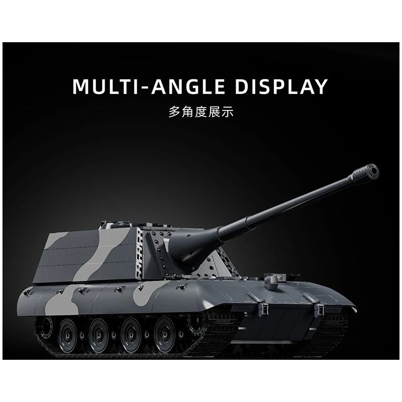 12GO 97018 Jagopanzer E-100 Xếp hình lắp ráp ghép mô hình Pháo chống tăng E-100 1:28