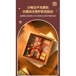 Wekki 516165 Xếp hình lắp ráp ghép mô hình Độc quyền Giáng sinh: Lò sưởi mùa đông ấm áp