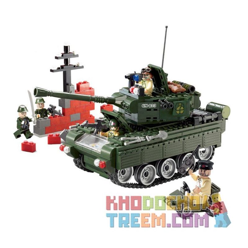 Enlighten 823 Qman 823 non Lego XE TĂNG bộ đồ chơi xếp lắp ráp ghép mô hình Military Army COMBATZONES TANKS Quân Sự Bộ Đội 466 khối