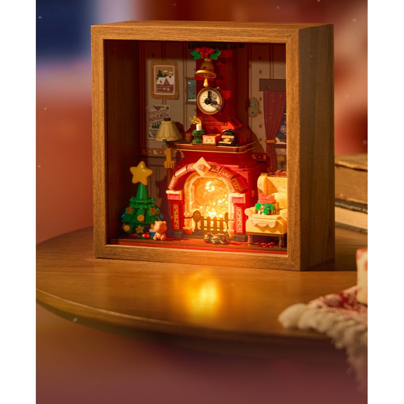 Wekki 516165 Xếp hình lắp ráp ghép mô hình Độc quyền Giáng sinh: Lò sưởi mùa đông ấm áp