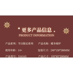 Wekki 516165 Xếp hình lắp ráp ghép mô hình Độc quyền Giáng sinh: Lò sưởi mùa đông ấm áp