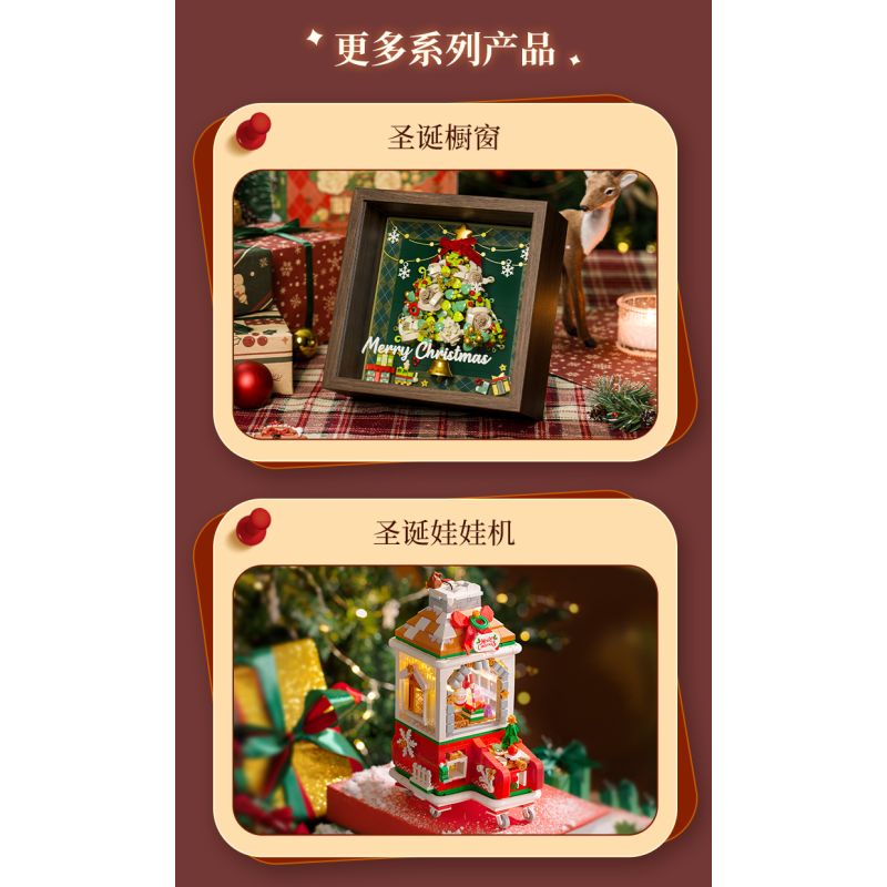 Wekki 516165 Xếp hình lắp ráp ghép mô hình Độc quyền Giáng sinh: Lò sưởi mùa đông ấm áp