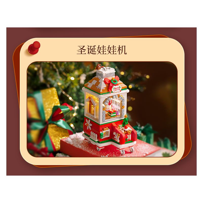 Wekki 516165 Xếp hình lắp ráp ghép mô hình Độc quyền Giáng sinh: Lò sưởi mùa đông ấm áp