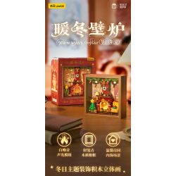 Wekki 516165 Xếp hình lắp ráp ghép mô hình Độc quyền Giáng sinh: Lò sưởi mùa đông ấm áp