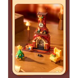 Wekki 516165 Xếp hình lắp ráp ghép mô hình Độc quyền Giáng sinh: Lò sưởi mùa đông ấm áp