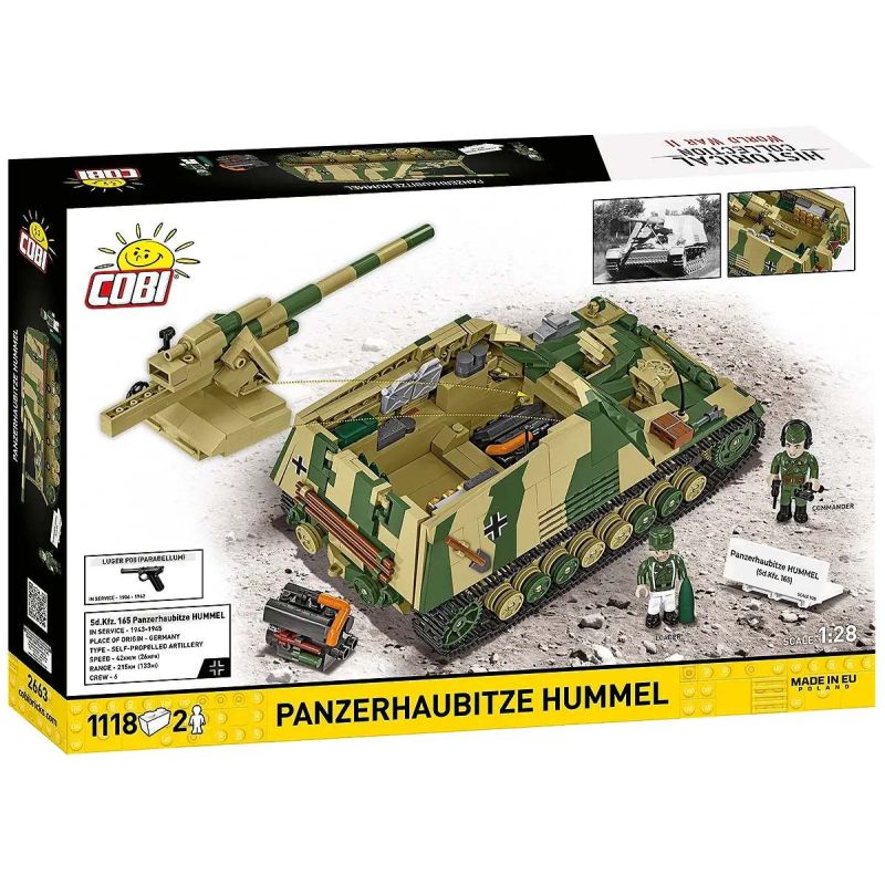 COBI 2663 Panzerhaubitze Hummel Xếp hình lắp ráp ghép mô hình Pháo bọc thép Panzer Haubitze của quân đội Đức