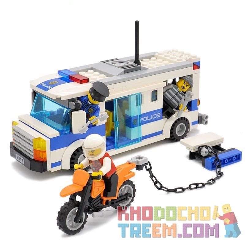 GUDI 9313 non Lego XE CHỞ PHẠM NHÂN bộ đồ chơi xếp lắp ráp ghép mô hình City POLICE Thành Phố 204 khối