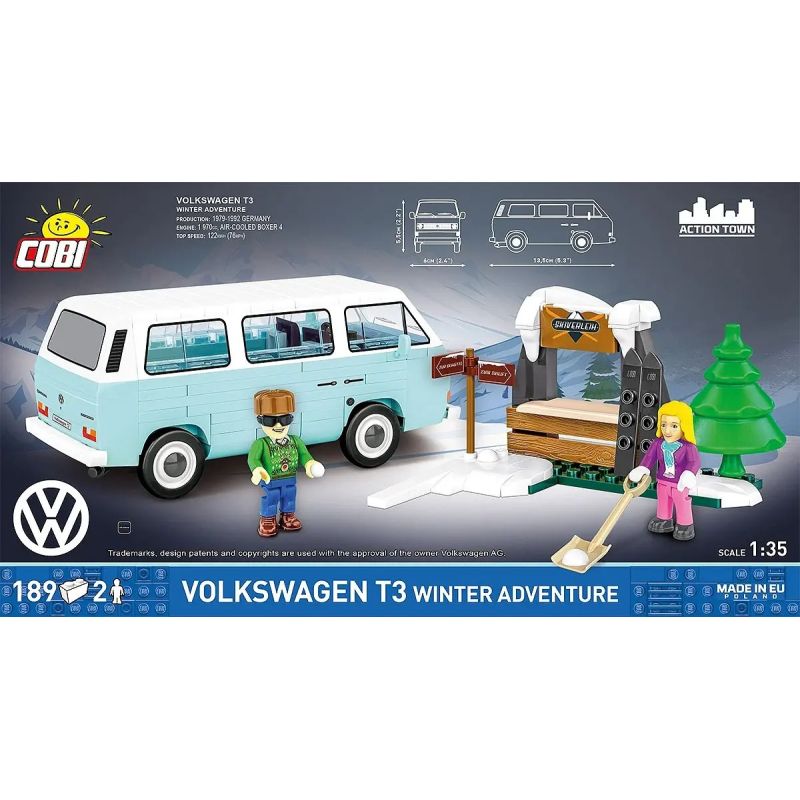 COBI 24639 Volkswagen T3 Winter Adventure Xếp hình lắp ráp ghép mô hình Cuộc phiêu lưu mùa đông của Volkswagen T3 Station Wagon