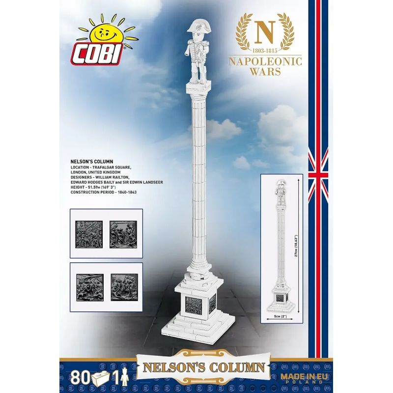 COBI 20097 Nelson's Column Xếp hình lắp ráp ghép mô hình Đài tưởng niệm Nelson ở Anh