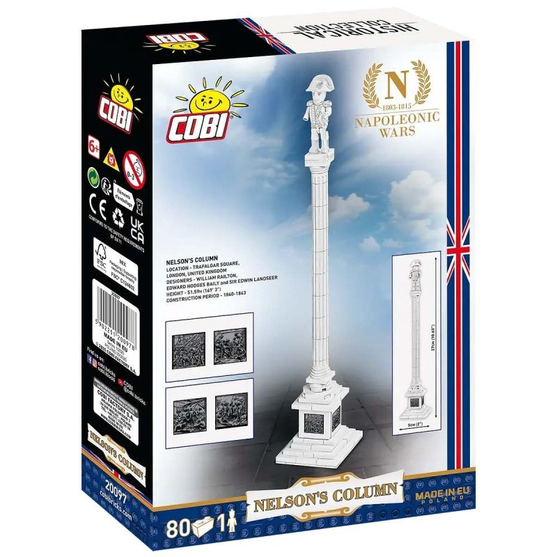 COBI 20097 Nelson's Column Xếp hình lắp ráp ghép mô hình Đài tưởng niệm Nelson ở Anh