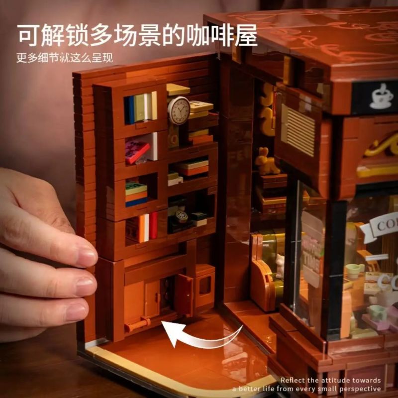 small angle JD131 Coffee shop - the corner Xếp hình lắp ráp ghép mô hình quán cà phê
