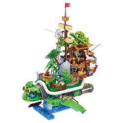 small angle JD125 Turtle Island Xếp hình lắp ráp ghép mô hình đảo rùa