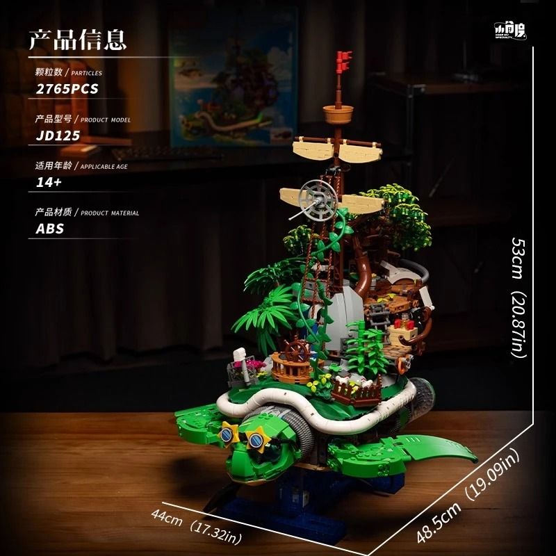 small angle JD125 Turtle Island Xếp hình lắp ráp ghép mô hình đảo rùa