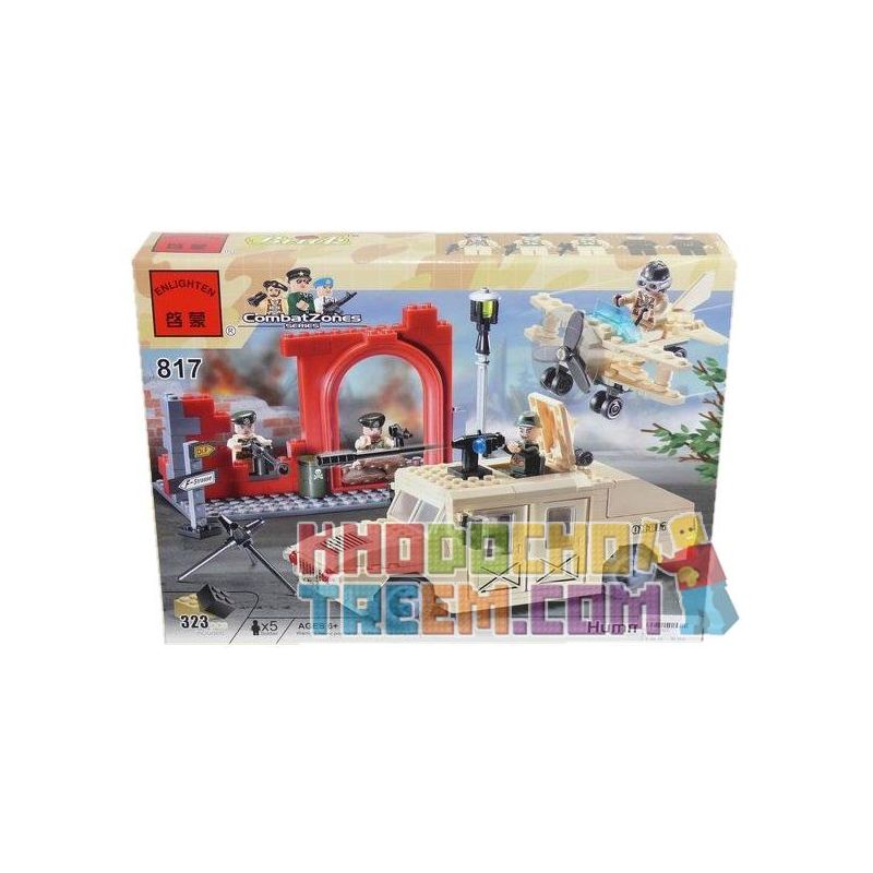 Enlighten 817 Qman 817 non  XE HUMMER BỌC THÉP bộ đồ chơi xếp lắp ráp ghép mô hình Military Army COMBATZONES HUMMERS Quân Sự Bộ Đội 323 khối