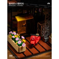 small angle JD113 Coffee Car Club Xếp hình lắp ráp ghép mô hình Quán cà phê sửa chữa ô tô