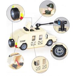 Enlighten 817 Qman 817 non  XE HUMMER BỌC THÉP bộ đồ chơi xếp lắp ráp ghép mô hình Military Army COMBATZONES HUMMERS Quân Sự Bộ Đội 323 khối