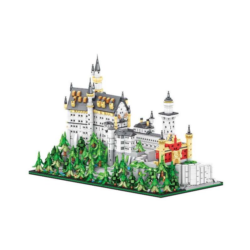 small angle JD097 Swan Castle Xếp hình lắp ráp ghép mô hình Lâu đài Neuschwanstein