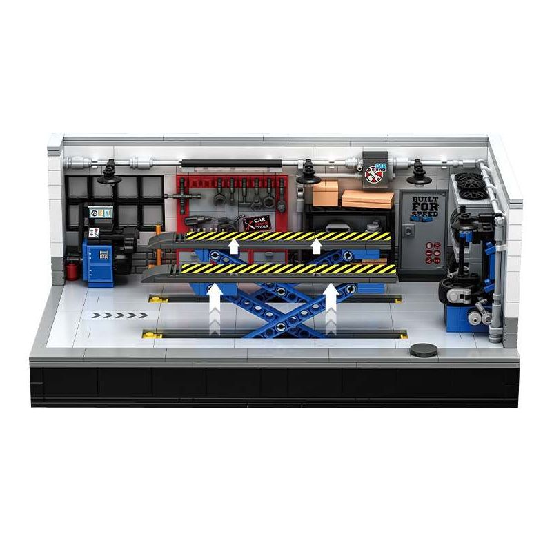 small angle JD097 Modern Garage Xếp hình lắp ráp ghép mô hình ga-ra 