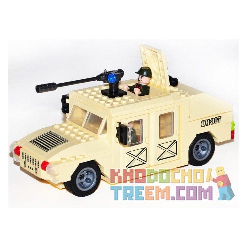 Enlighten 817 Qman 817 non  XE HUMMER BỌC THÉP bộ đồ chơi xếp lắp ráp ghép mô hình Military Army COMBATZONES HUMMERS Quân Sự Bộ Đội 323 khối