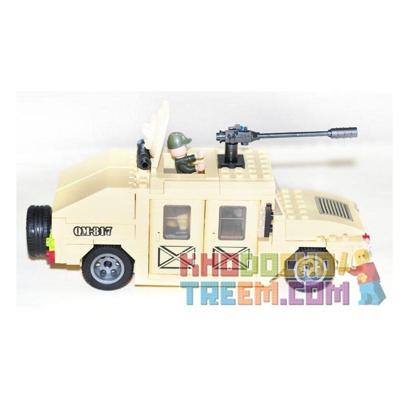 Enlighten 817 Qman 817 non  XE HUMMER BỌC THÉP bộ đồ chơi xếp lắp ráp ghép mô hình Military Army COMBATZONES HUMMERS Quân Sự Bộ Đội 323 khối