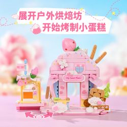 Keeppley K20894 Xếp hình lắp ráp ghép mô hình Chế độ xem phố Sanrio Phần 2: Cửa hàng bánh Biano Sweetheart