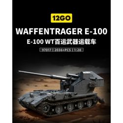 12GO 97017 BÁNH QUẾ E-100 1:28 tỷ lệ 1:28 bộ đồ chơi xếp lắp ráp ghép mô hình Military Army E-100 WT Quân Sự Bộ Đội 2036 khối