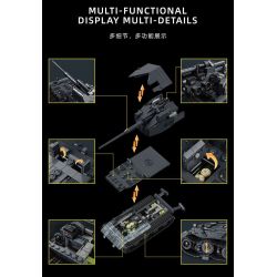 12GO 97017 PHÁO CHỐNG TĂNG E-100WT 1:28 tỷ lệ 1:28 bộ đồ chơi xếp lắp ráp ghép mô hình Military Army Quân Sự Bộ Đội 2036 khối