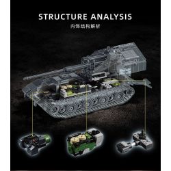 12GO 97017 PHÁO CHỐNG TĂNG E-100WT 1:28 tỷ lệ 1:28 bộ đồ chơi xếp lắp ráp ghép mô hình Military Army Quân Sự Bộ Đội 2036 khối