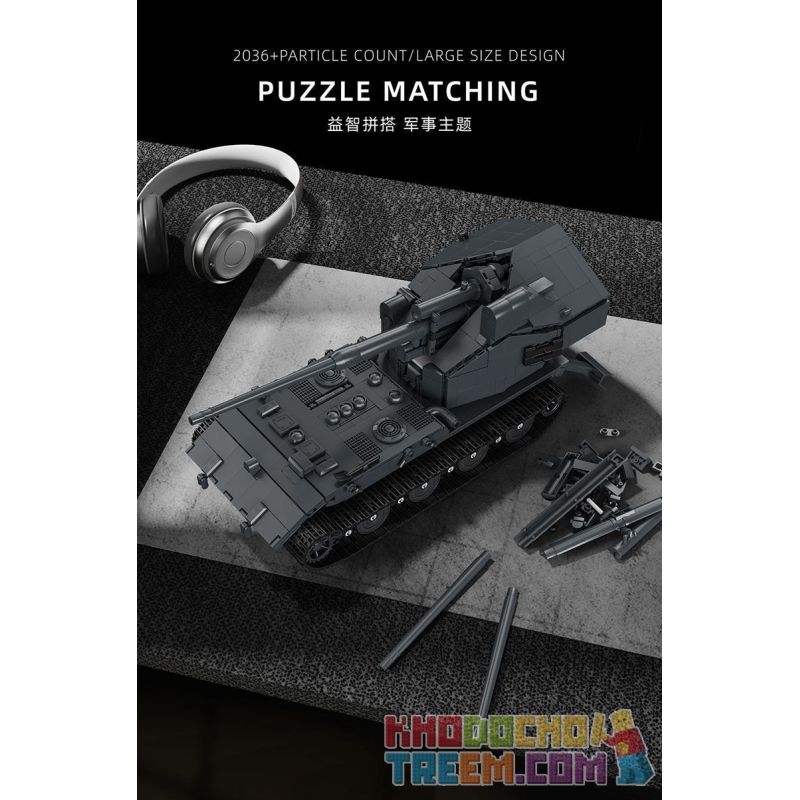 12GO 97017 BÁNH QUẾ E-100 1:28 tỷ lệ 1:28 bộ đồ chơi xếp lắp ráp ghép mô hình Military Army E-100 WT Quân Sự Bộ Đội 2036 khối