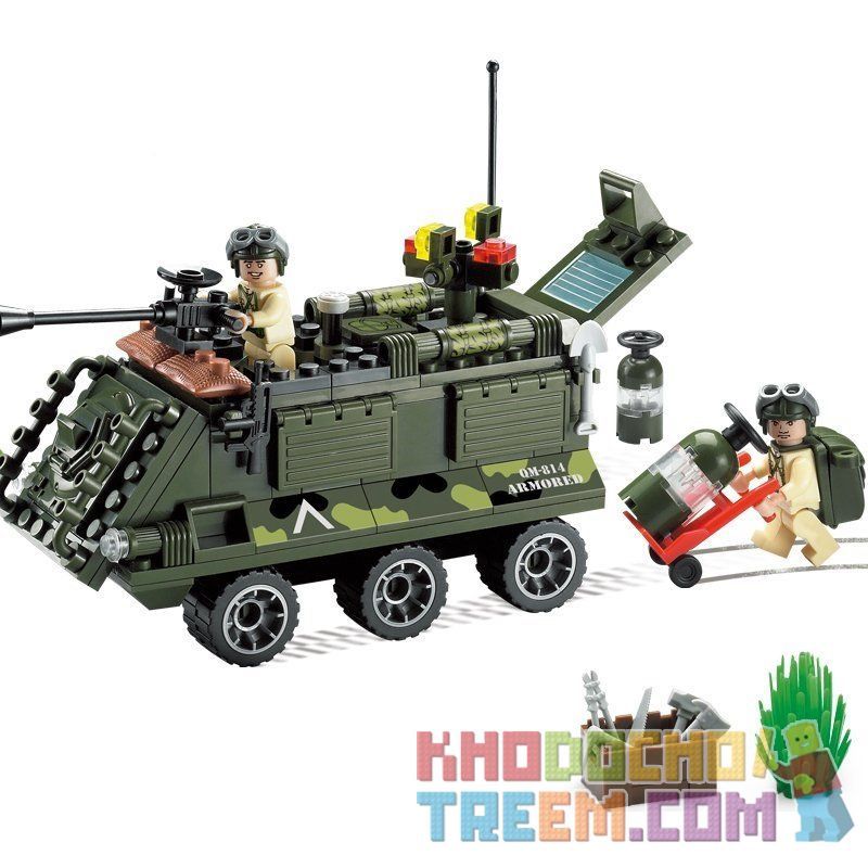 Enlighten 814 Qman 814 non Lego XE BỌC THÉP NHỎ bộ đồ chơi xếp lắp ráp ghép mô hình Military Army COMBATZONES ARMORED Quân Sự Bộ Đội 167 khối
