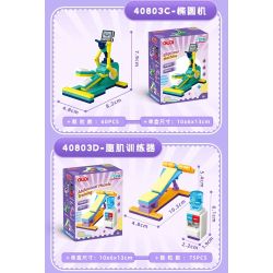 GUDI 40803 Xếp hình lắp ráp ghép mô hình Máy tập thể hình mini 9 loại: máy chạy bộ, máy đo sức mạnh đấm bốc, máy tập elip, máy tập cơ bụng, máy bướm, xe đạp xoay, bộ tập sức mạnh, máy tập duỗi chân, máy chèo thuyền